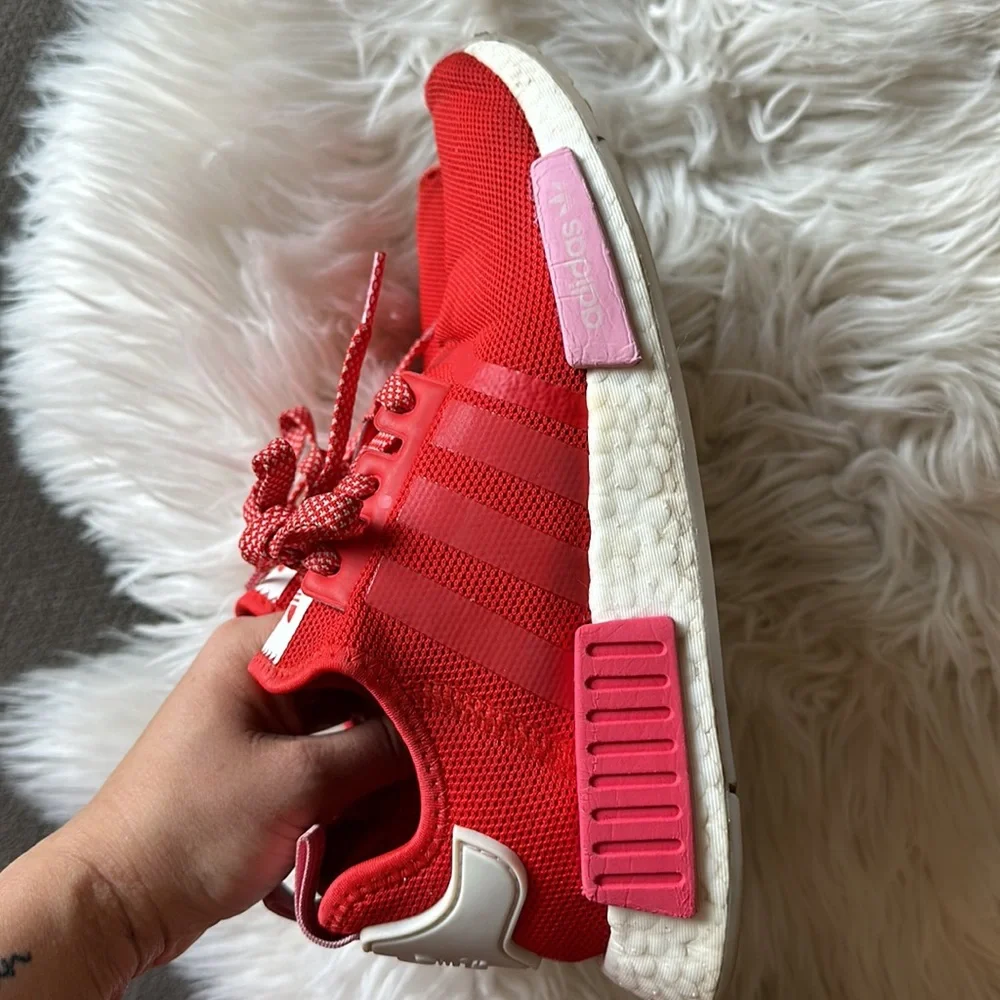 Red + Pink Adidas NMD_R1 runners - 7.5 - Picture 3 of 8
